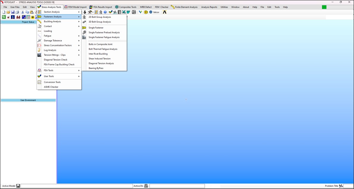 FeToolKit software shown on a laptop with a modern engineering workspace, displaying a structural analysis model and results interface.